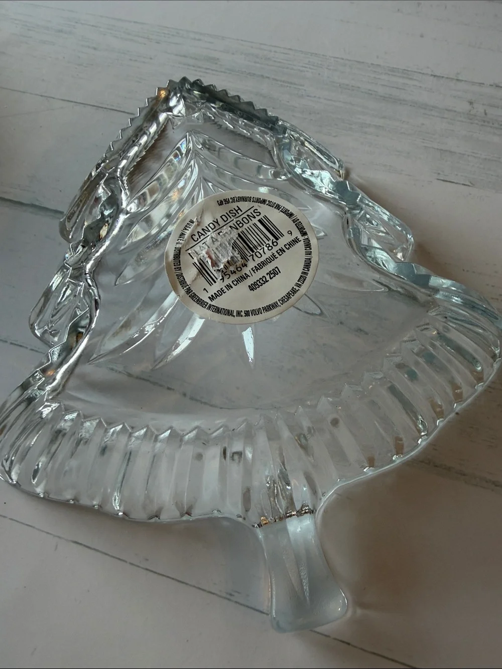 Pair of Christmas tree Clear Glass Dishes
